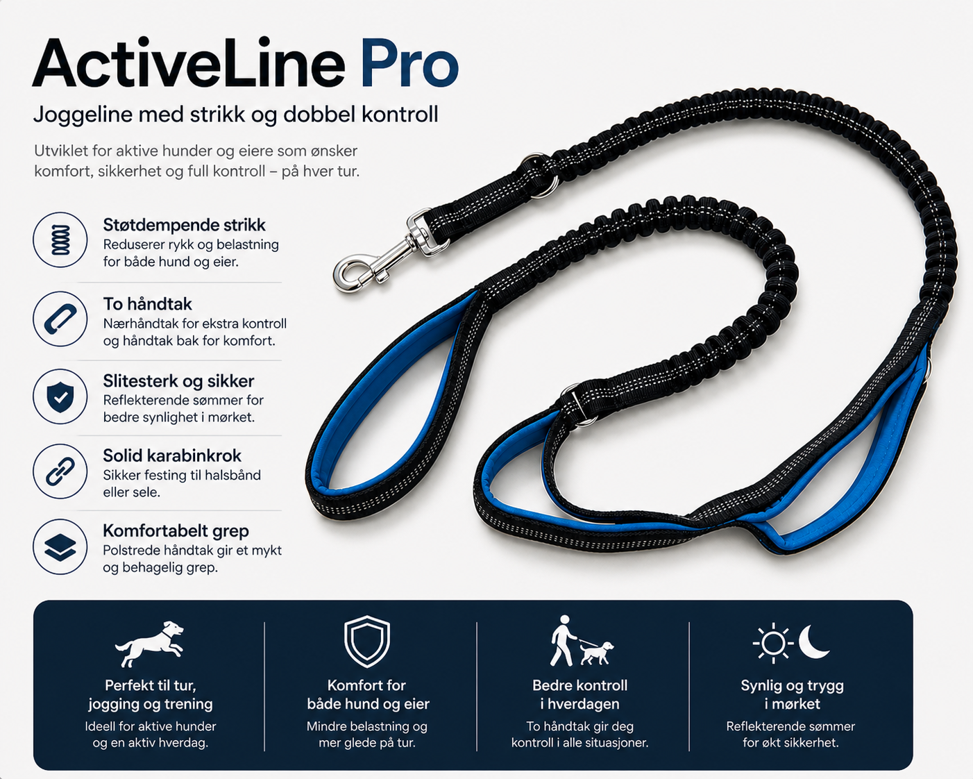 ActiveLine Pro – Joggeline for aktive hunder🐾